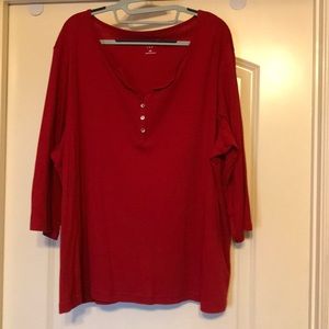 Cato 3/4 Sleeve Red Top
